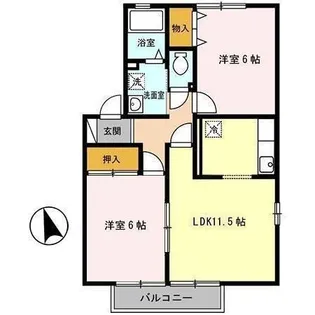 ハイカムールのぞみ A【1階】の間取り