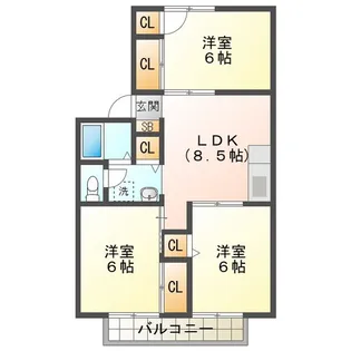 阿波屋ハイツ【2階】の間取り