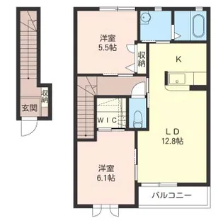 ヴィルヌーブ【2階】の間取り