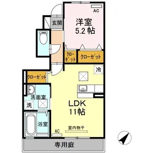 グランモアはら【1階】の間取り