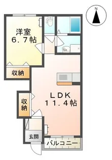 サンフィット・中田【1階】の間取り