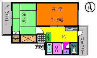 ラ・ヴォン・ヴィおおまち【1階】の間取り