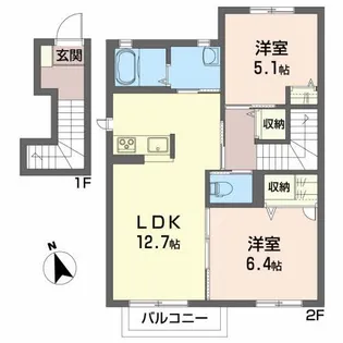 ゆたかシャーメゾン【2階】の間取り