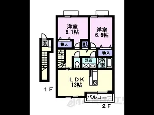 フルール・ド・スリジエ【2階】の間取り