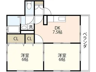 エステート皆実【1階】の間取り
