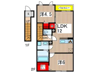 Champ de FleureII【2階】の間取り