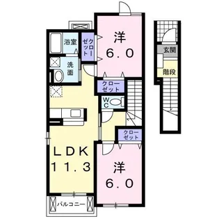 CABIN 宮町・II【2階】の間取り