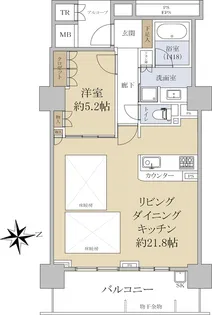プラウドタワー大津【12階】の間取り
