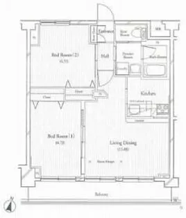 フィットエル仙台一番町【14階】の間取り