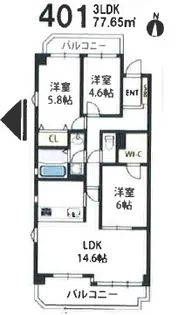 CERES学園前【4階】の間取り