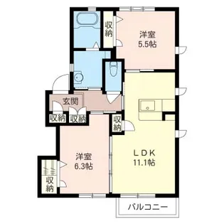 カサベルテもみじ谷 F【2階】の間取り