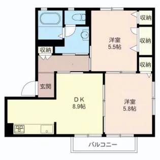 パークサイドハイツ シャーメゾン【2階】の間取り