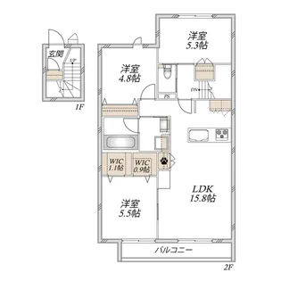 (仮称)桜区田島メゾン【2階】の間取り