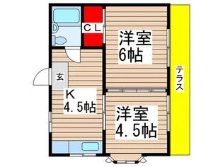 コ-ポ長栄B【1階】の間取り