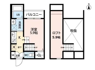 Crestre norte 新水前寺【1階】の間取り
