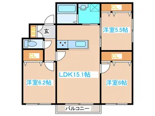 Coruscant Tsukisamu【4階】の間取り