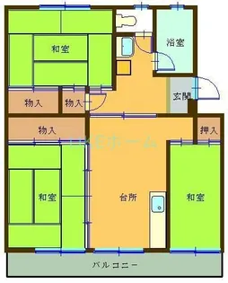 夏見台団地21号棟【4階】の間取り