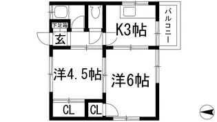 パレス池田住吉【2階】の間取り
