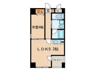 クイール中央通【3階】の間取り