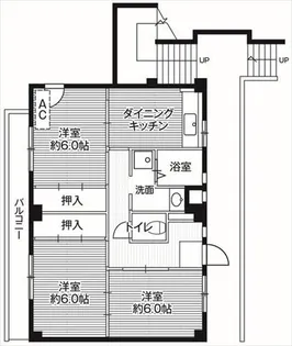 ビレッジハウス市原4号棟【4階】の間取り