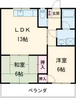ウエストヴィレッヂ【1階】の間取り