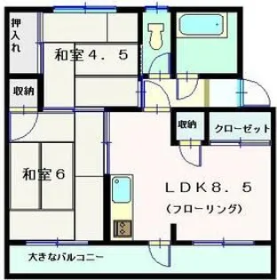 辰巳東ハイツC棟【4階】の間取り