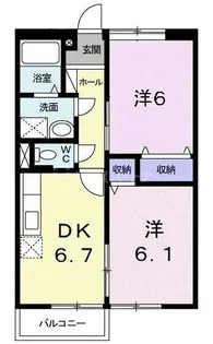 ムーンリバーヒルズA・B【1階】の間取り