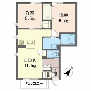 シャーメゾンゴッド【1階】の間取り