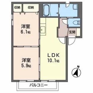 ロイヤルハイツ J【2階】の間取り