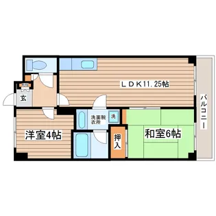 ダイアパレスグランテージ中央【4階】の間取り
