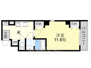 Y’sパレス谷町【9階】の間取り