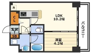 クレグラン北梅田【3階】の間取り