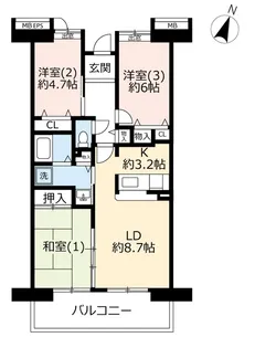 URコンフォール西本郷【4階】の間取り