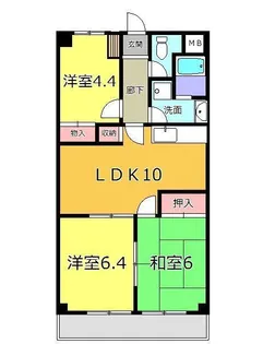 クレアトゥール野上【5階】の間取り