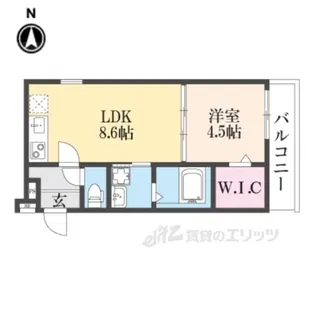 フジパレス弥刀5番館【1階】の間取り