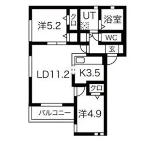 メゾンマグノリアII【1階】の間取り