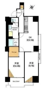 東京都港区六本木1【マンション】の間取り
