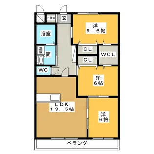 メゾン・ド・パルクヴェール【1階】の間取り