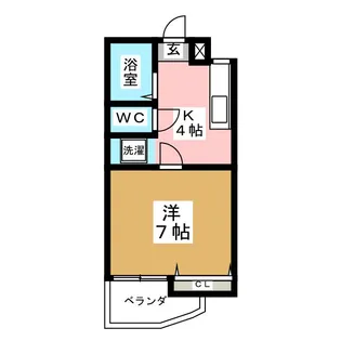 インペリアル長命【4階】の間取り