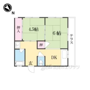富士マンション【1階】の間取り
