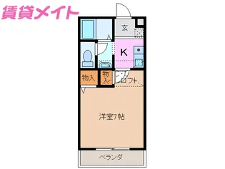 プラザコート西富田【2階】の間取り