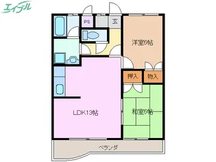 プラムハイツ【2階】の間取り