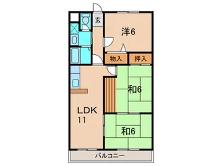 グランドメゾン昆陽【3階】の間取り