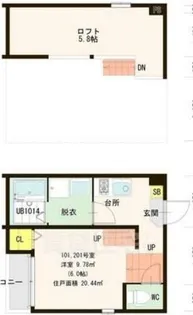 ハーモニーテラス志賀町6【2階】の間取り