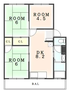 徳島県小松島市中田町字出口【アパート】の間取り