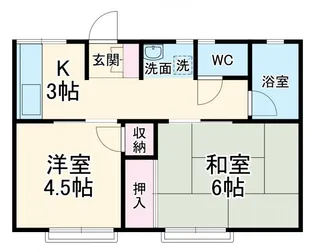 服部ハイツA【2階】の間取り