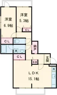 OPAL上野毛【1階】の間取り