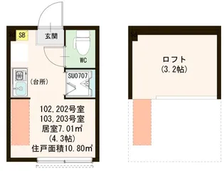 ハーモニーテラス荒川VI【2階】の間取り