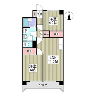 ハイツ荒川【2階】の間取り