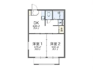 レオパレス大巻A【2階】の間取り
